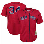Boston Red Sox #34 David Ortiz Player Red Mitchell & Ness Cooperstown Collection Mesh Home Stitched Baseball Jersey