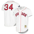 Boston Red Sox #34 David Ortiz Player White Mitchell & Ness Cooperstown Collection Mesh Home Stitched Baseball Jersey