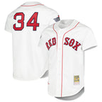 Boston Red Sox #34 David Ortiz Player White Mitchell & Ness Cooperstown Collection Mesh Home Stitched Baseball Jersey