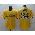 Boston Red Sox #34 David Ortiz Yellow Game 2021 Baseball Jersey