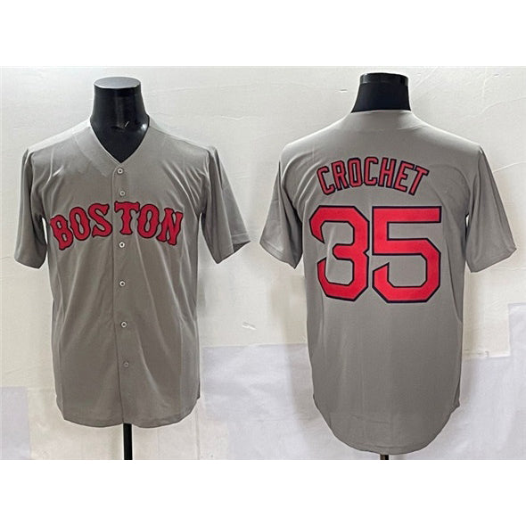 Boston Red Sox #35 Garrett Crochet Gray Cool Base Stitched Baseball Jersey