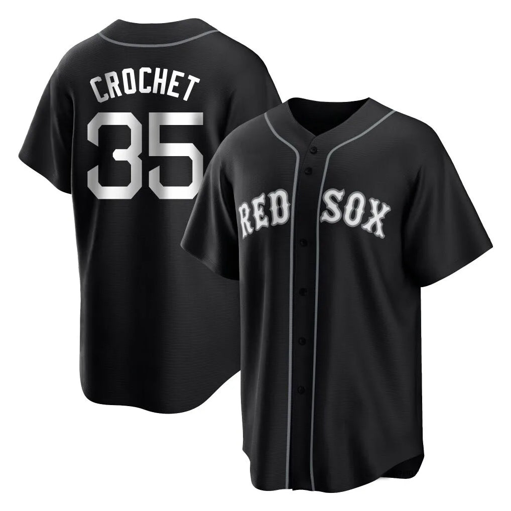 Boston Red Sox #35 Garrett Crochet Player Black Home Game Stitched Baseball Jersey