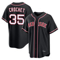 Boston Red Sox #35 Garrett Crochet Player Black Out Home Game Stitched Baseball Jersey