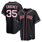 Boston Red Sox #35 Garrett Crochet Player Black Out Home Game Stitched Baseball Jersey