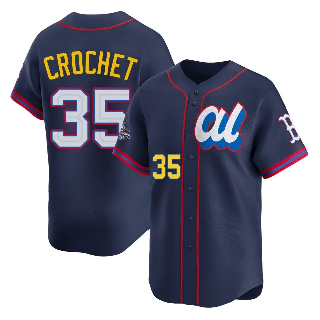 Boston Red Sox #35 Garrett Crochet Player Navy American League All-Star Edition Game Stitched Baseball Jersey