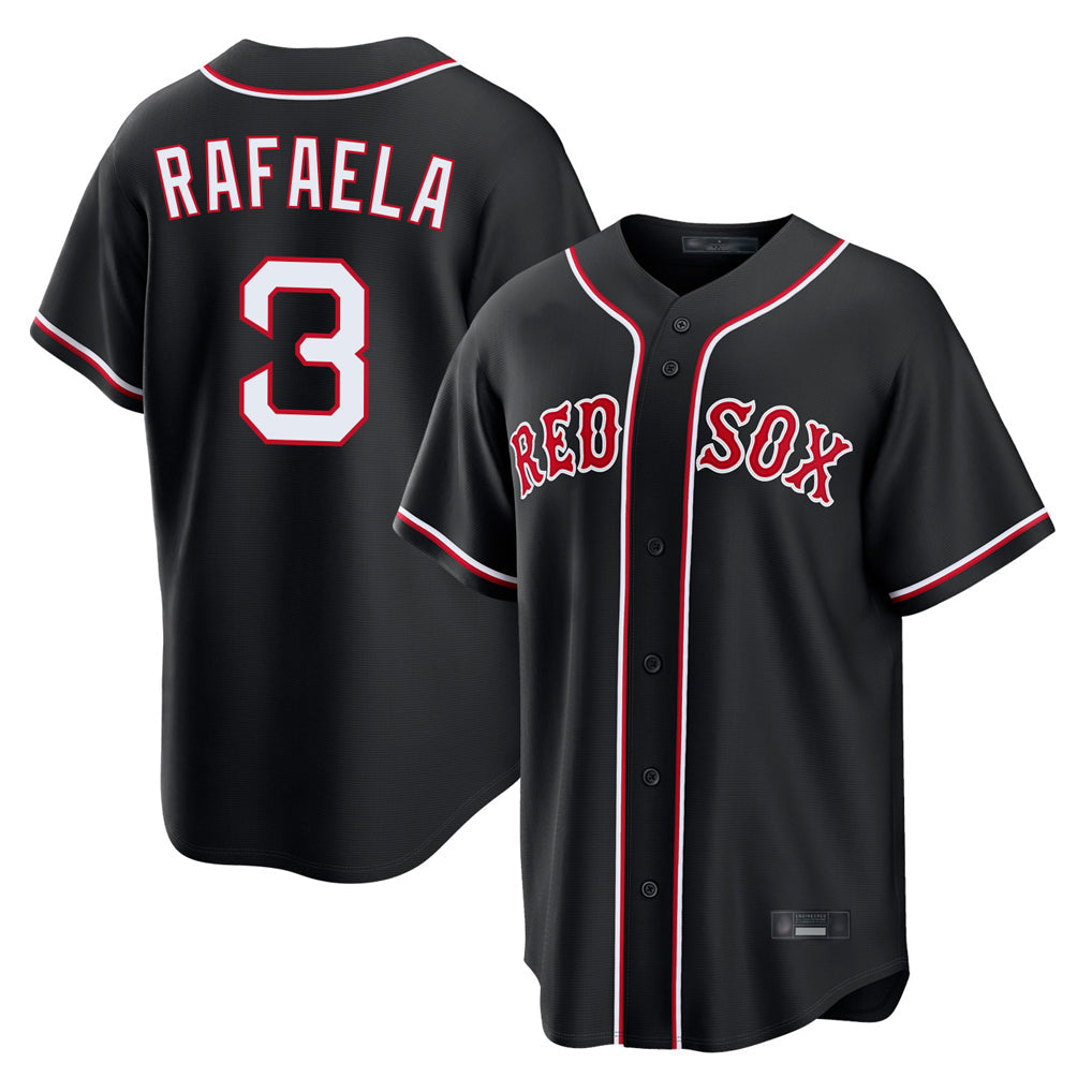 Boston Red Sox #3 Ceddanne Rafaela Player Black Out Home Game Stitched Baseball Jersey