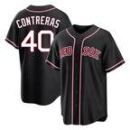 Boston Red Sox #40 Willson Contreras Player Black Out Home Game Stitched Baseball Jersey