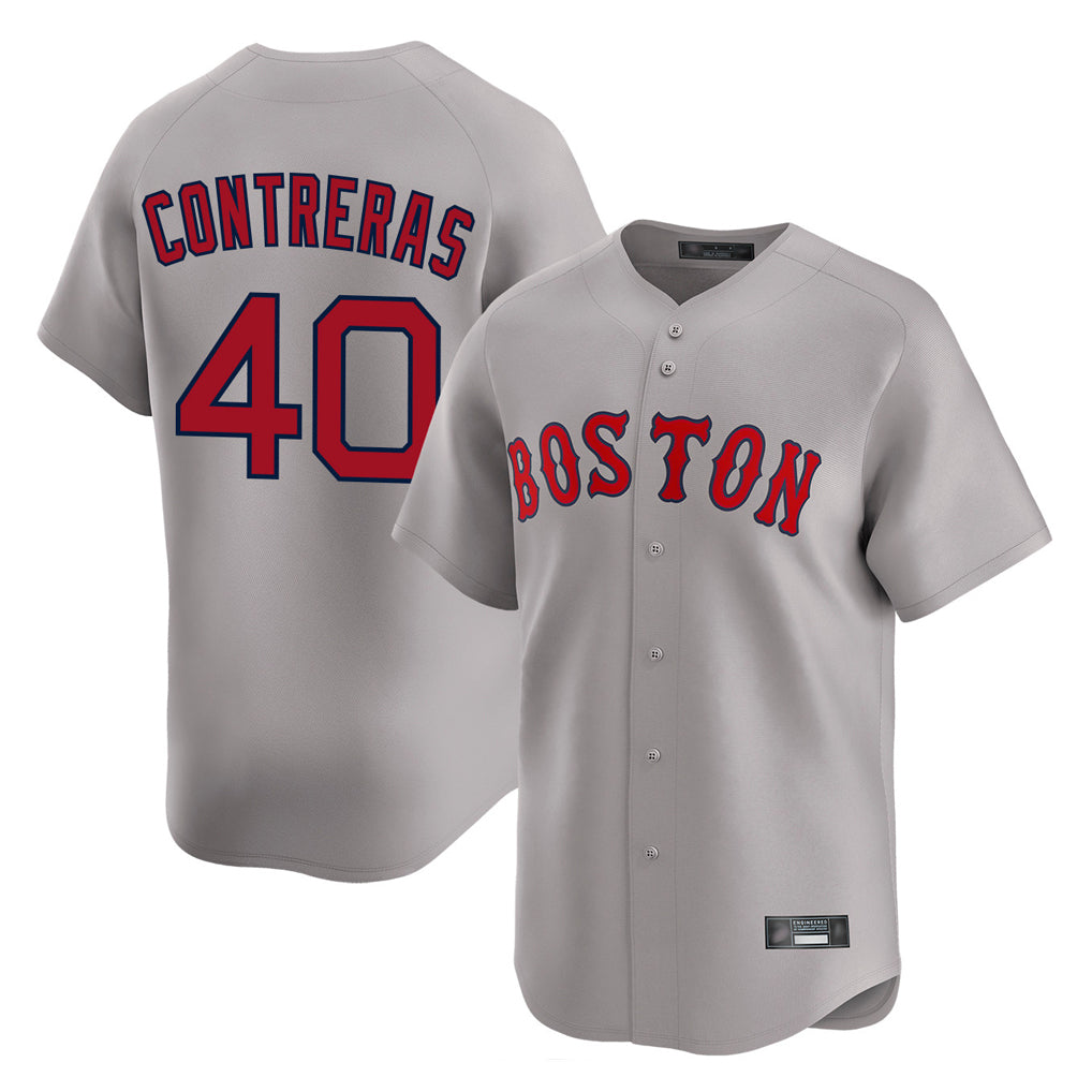 Boston Red Sox #40 Willson Contreras Player Gray Road Limited Home Game Stitched Baseball Jersey