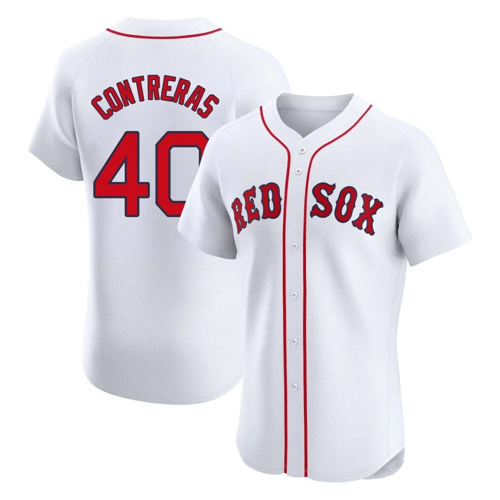 Boston Red Sox #40 Willson Contreras Player White Limited Elite Home Game Stitched Baseball Jersey