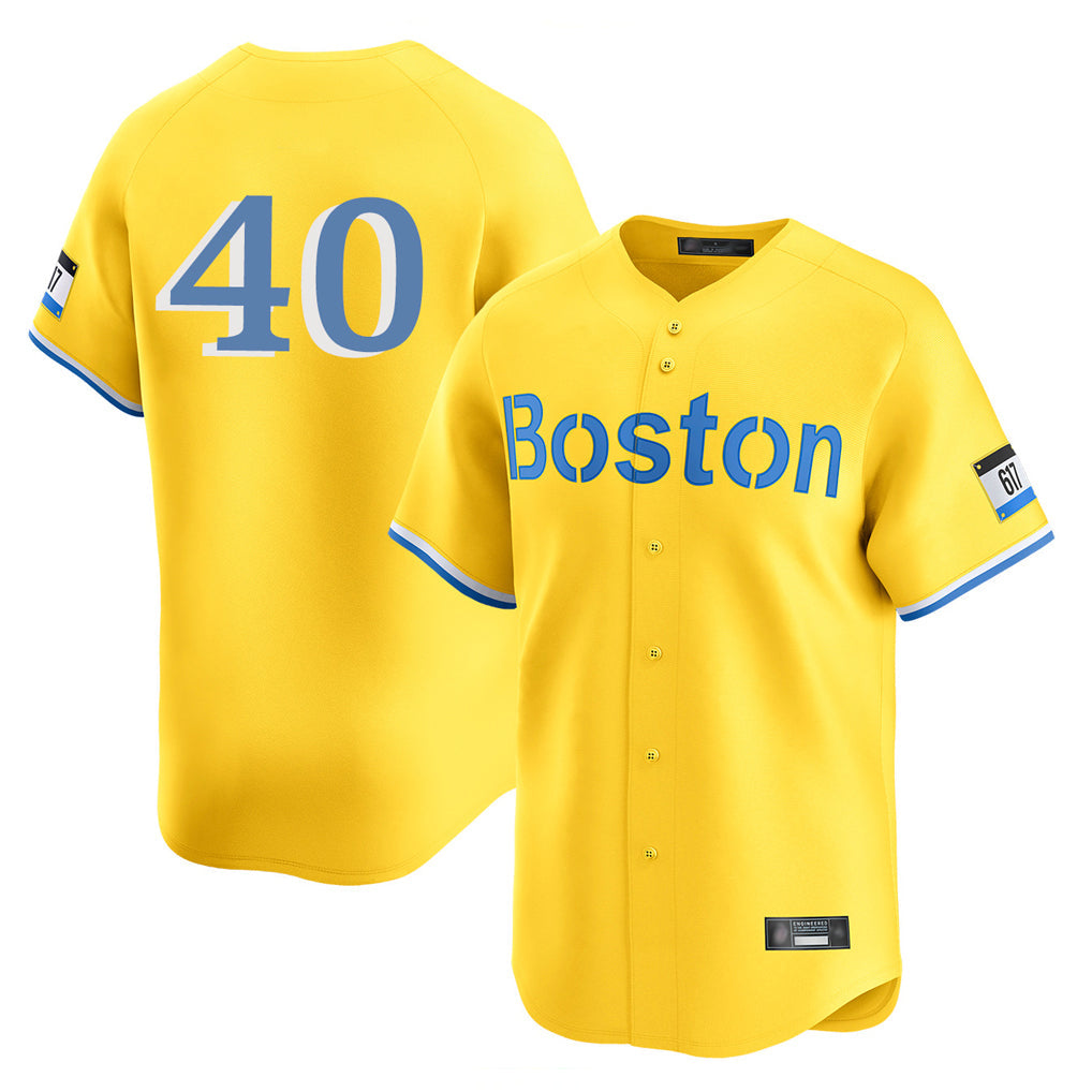 Boston Red Sox #40 Willson Contreras Player Yellow Limited Home Game Stitched Baseball Jersey