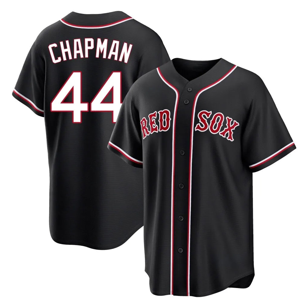 Boston Red Sox #44 Aroldis Chapman Player Black Out Home Game Stitched Baseball Jersey
