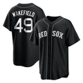 Boston Red Sox #49 Tim Wakefield Player Black Home Game Stitched Baseball Jersey