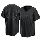 Boston Red Sox #49 Tim Wakefield Player Black T-shirt Home Game Stitched Baseball Jersey