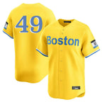 Boston Red Sox #49 Tim Wakefield Player Yellow Limited Home Game Stitched Baseball Jersey