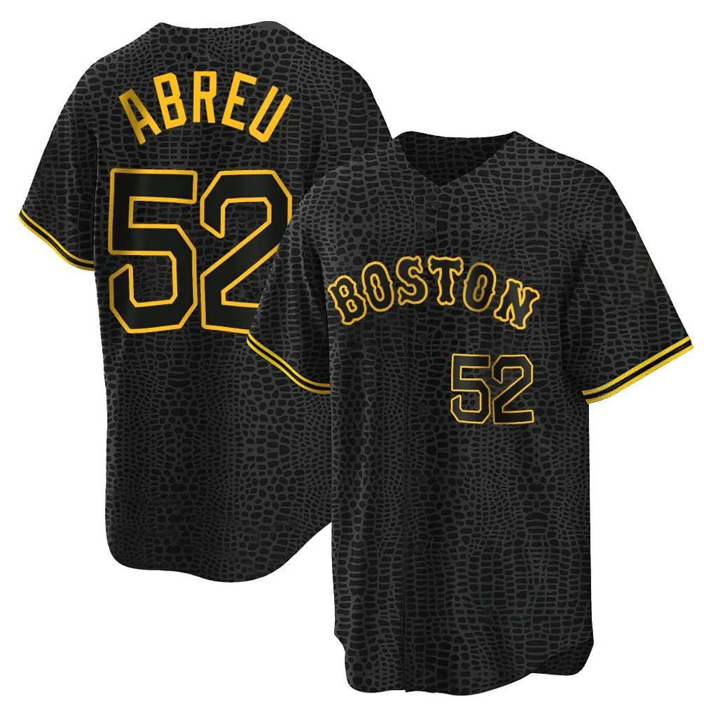 Boston Red Sox #52 Wilyer Abreu Player Black Snake Skin City Home Game Stitched Baseball Jersey