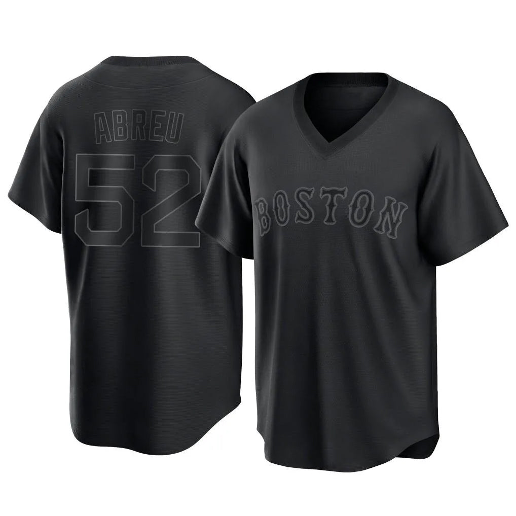 Boston Red Sox #52 Wilyer Abreu Player Black T-shirt Home Game Stitched Baseball Jersey