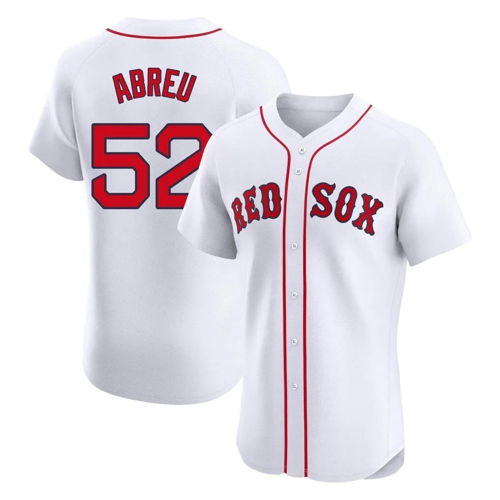 Boston Red Sox #52 Wilyer Abreu Player White Limited Elite Home Game Stitched Baseball Jersey