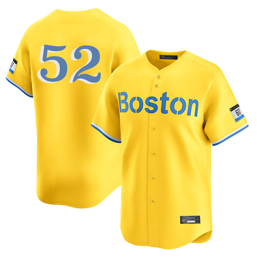 Boston Red Sox #52 Wilyer Abreu Player Yellow Limited Home Game Stitched Baseball Jersey