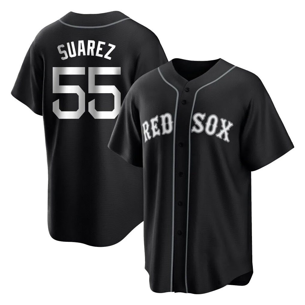 Boston Red Sox #55 Ranger Su¨¢rez Player Black Home Game Stitched Baseball Jersey