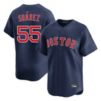 Boston Red Sox #55 Ranger Su¨¢rez Player Navy Limited Home Game Stitched Baseball Jersey