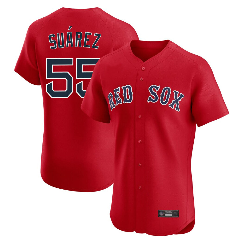 Boston Red Sox #55 Ranger Su¨¢rez Player Red Limited Elite Home Game Stitched Baseball Jersey