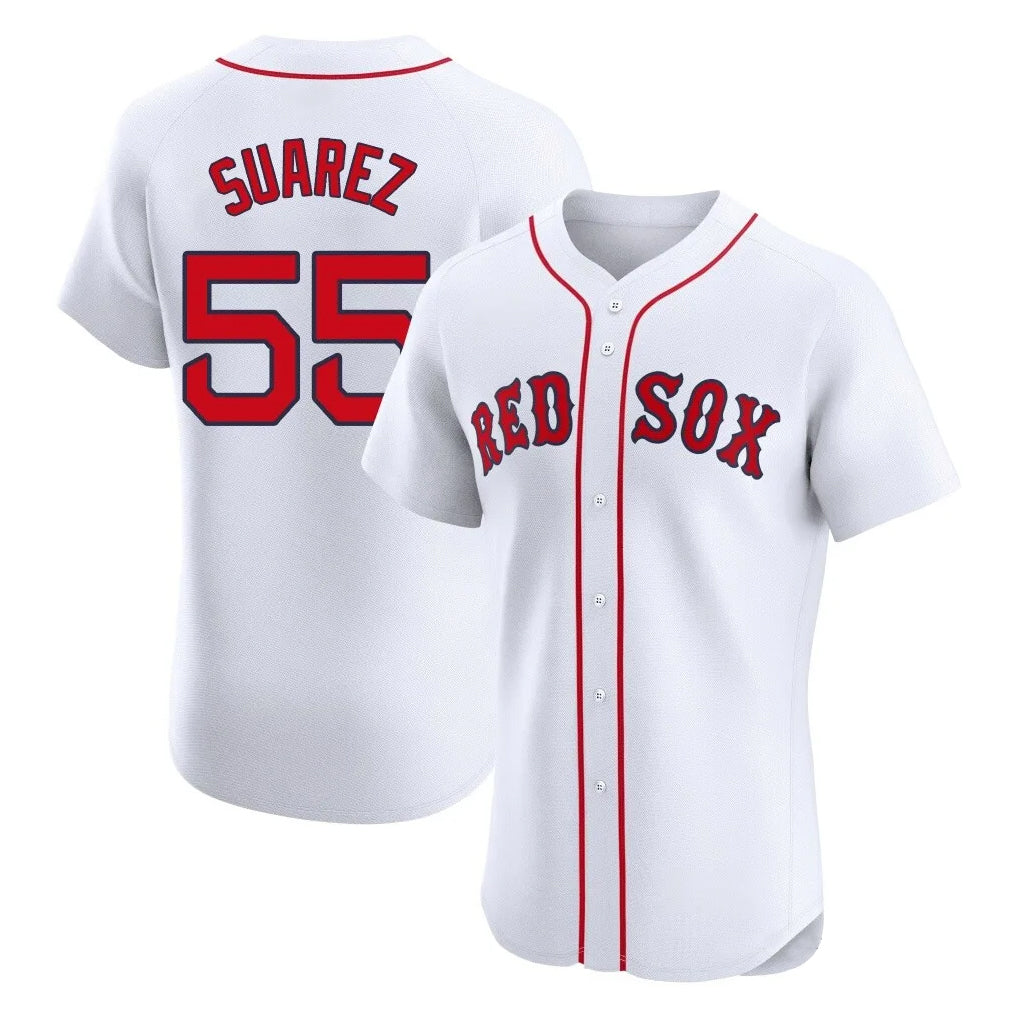Boston Red Sox #55 Ranger Su¨¢rez Player White Limited Elite Home Game Stitched Baseball Jersey