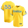 Boston Red Sox #55 Ranger Su¨¢rez Player Yellow Limited Home Game Stitched Baseball Jersey