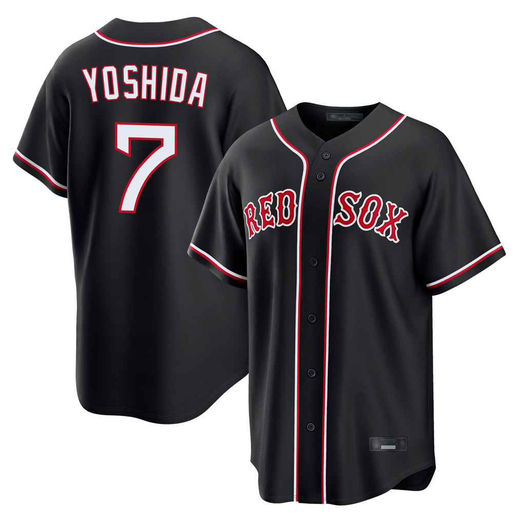 Boston Red Sox #7 Masataka Yoshida Player Black Out Home Game Stitched Baseball Jersey