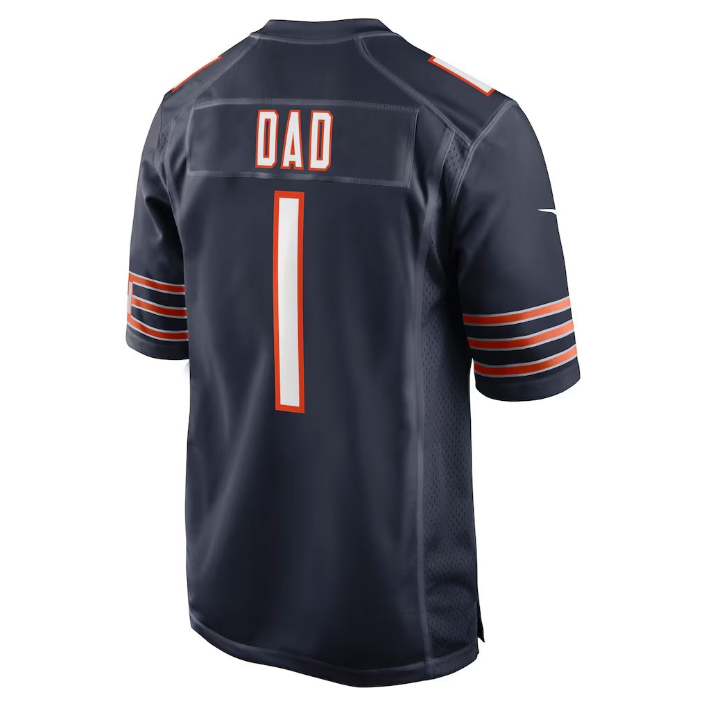 C.Bears Number #1 Dad Navy Game Stitched Football American Jersey