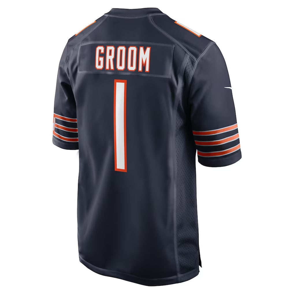 C.Bears Number #1 Groom Navy Game Stitched Football American Jersey