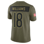 C.Bears #18 Caleb Williams Olive 2025 Salute to Service Limited Stitched Football American Jersey