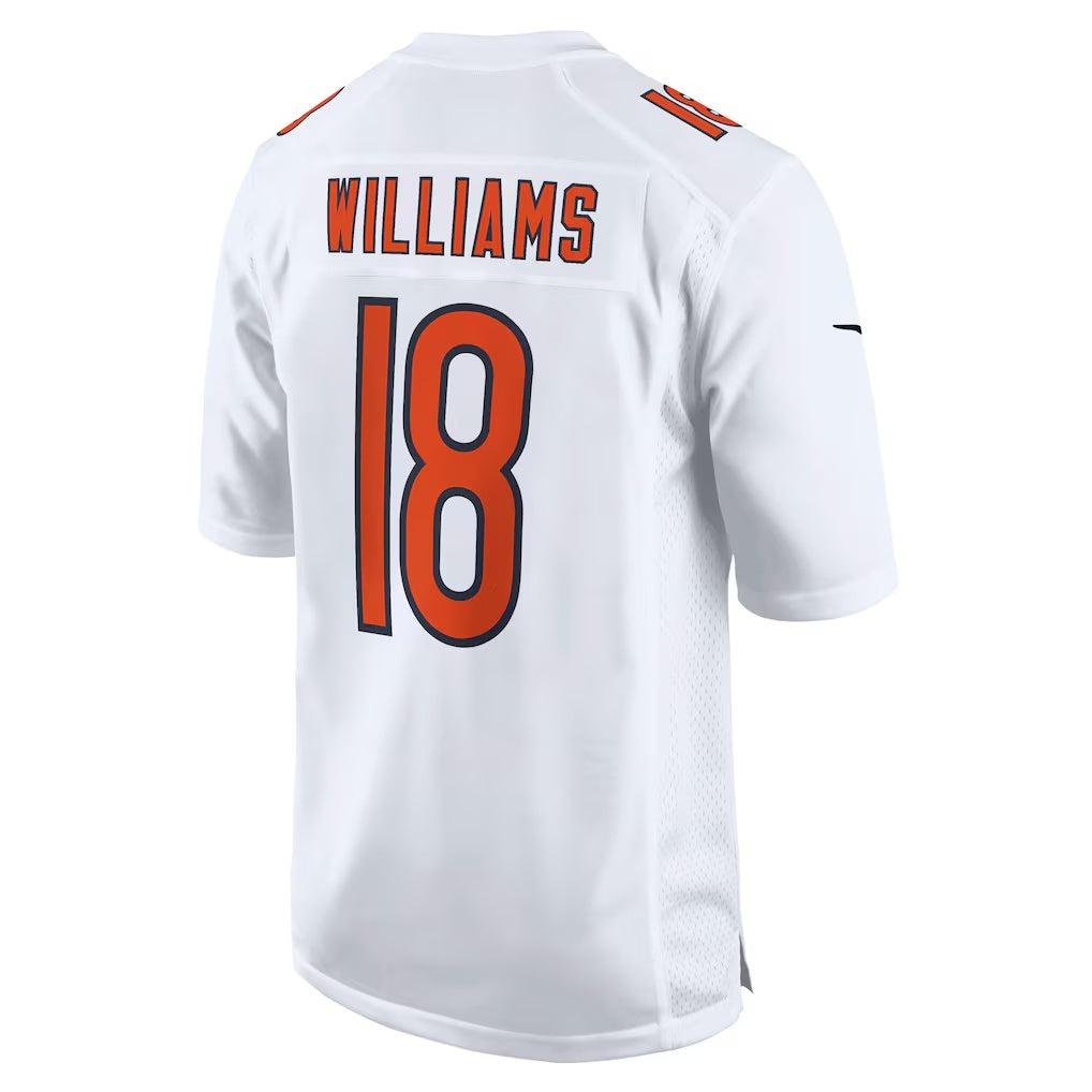C.Bears #18 Caleb Williams Tundra White Fashion Stitched Football American Jersey