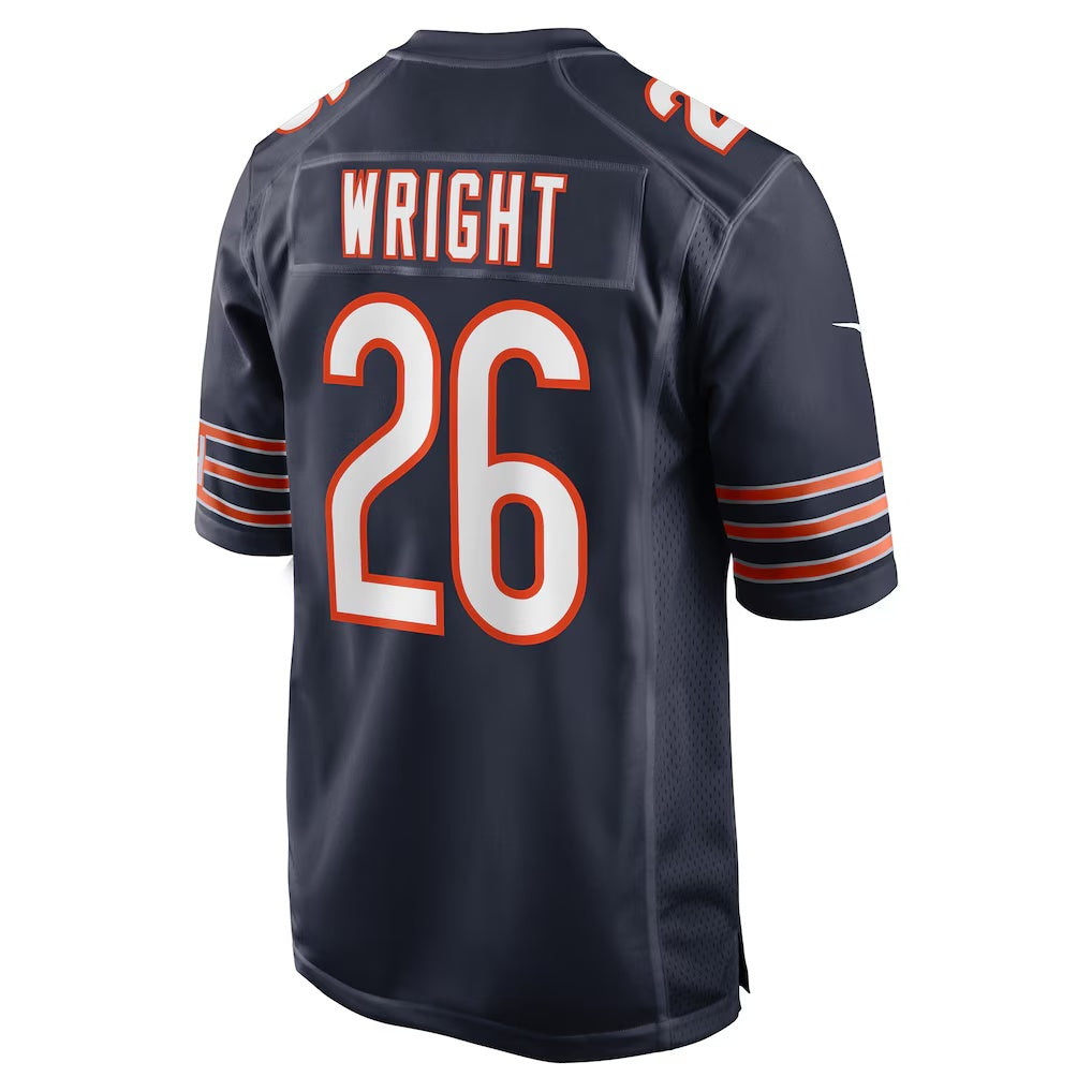 C.Bears #26 Nahshon Wright Navy Team Game Stitched Football American Jersey