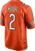 C.Bears #2 D.J. Moore Orange Alternate 2025 Official Game Stitched Football American Jersey