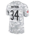 C.Bears #34 Walter Payton  Arctic Camo 2024 Salute to Service Retired Player Limited Stitched Football American Jersey
