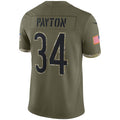 C.Bears #34 Walter Payton Olive Salute To Service Retired Player Limited Stitched Football American Jersey