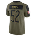 C.Bears #52 Khalil Mack Olive Salute To Service Limited Player Stitched Football American Jersey