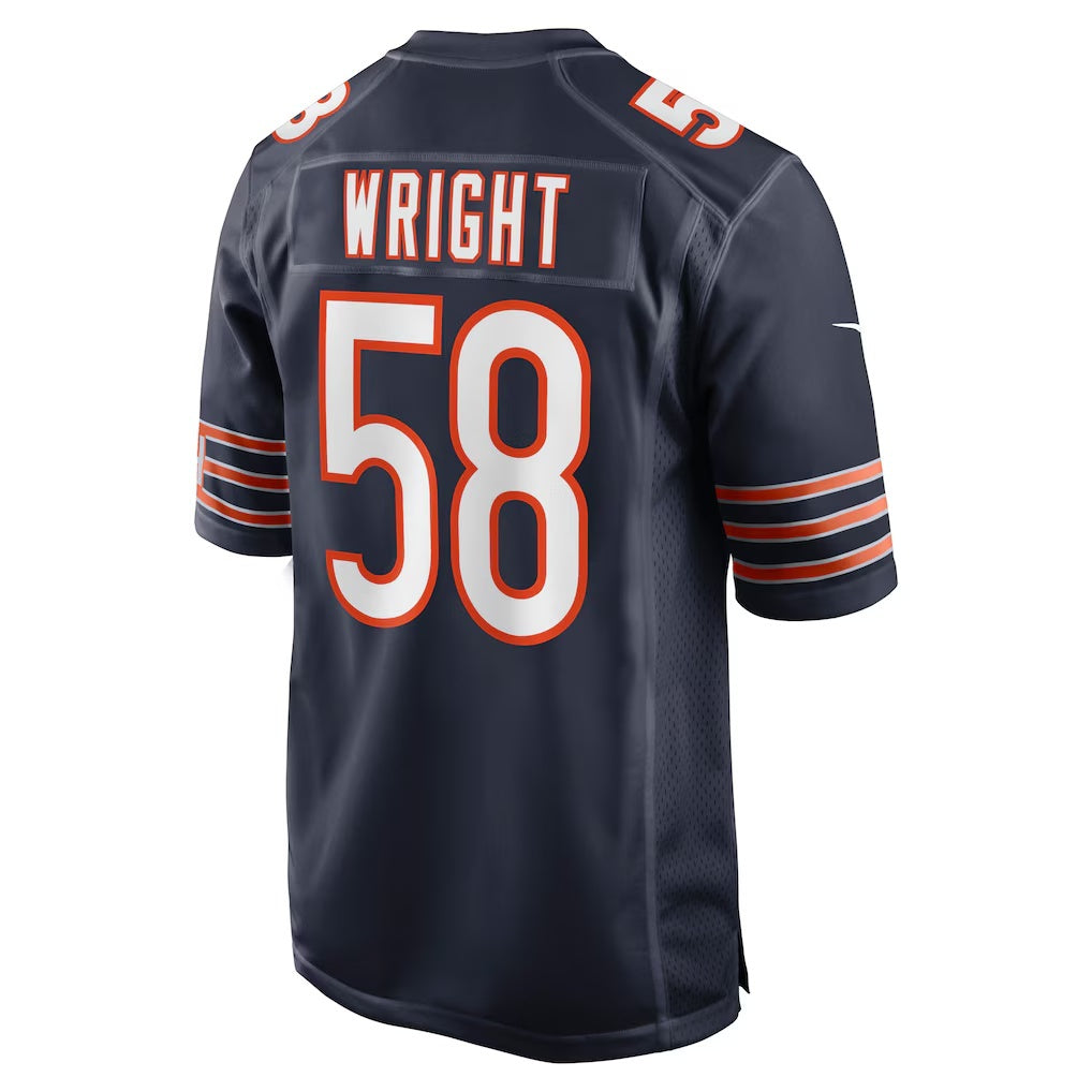 C.Bears #58 Darnell Wright Navy Game Stitched Football American Jersey