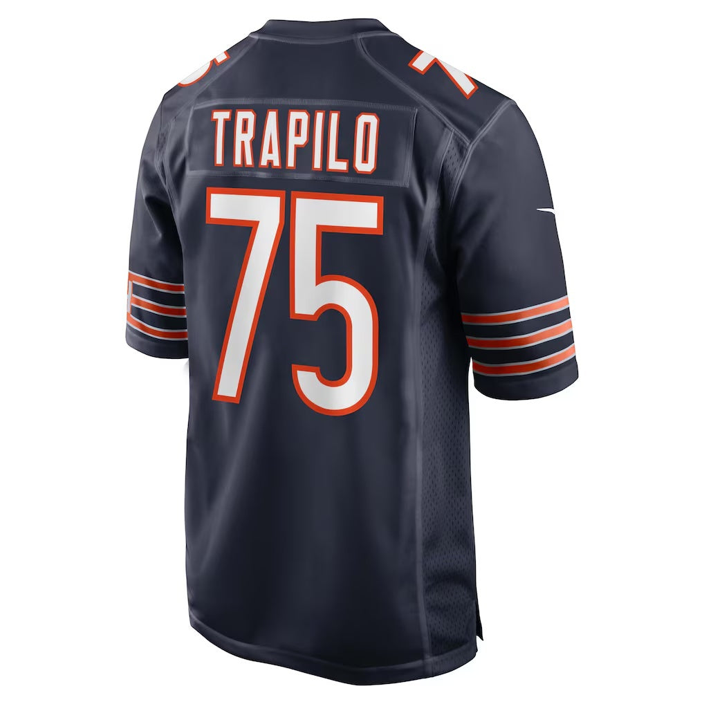 C.Bears #75 Ozzy Trapilo Navy Team Game Stitched Football American Jersey