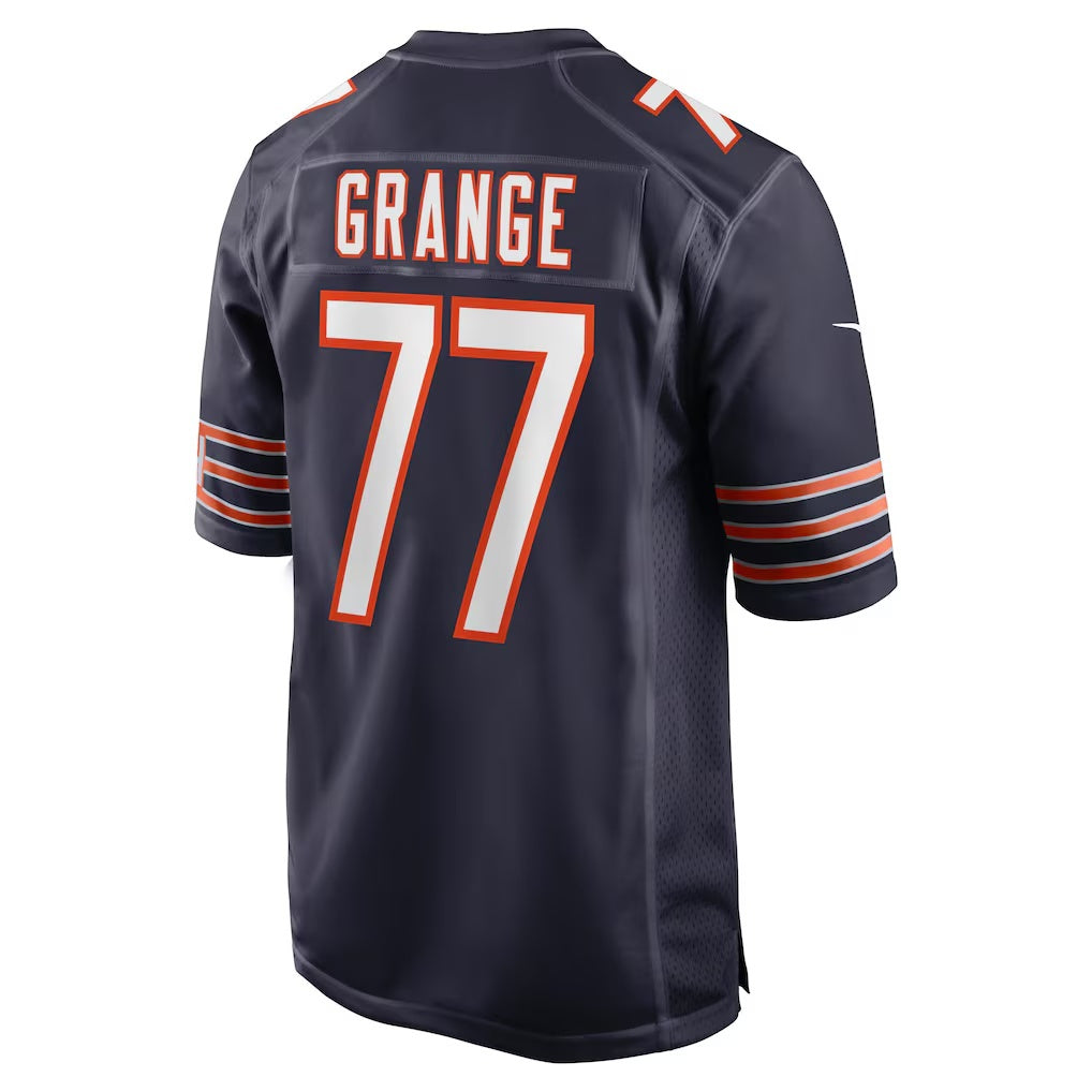 C.Bears #77 Red Grange Navy Retired Player Stitched Football American Jersey