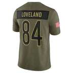C.Bears #84 Colston Loveland Olive 2025 Salute to Service Limited Stitched Football American Jersey
