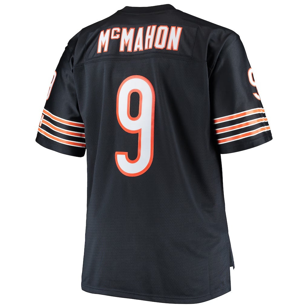 C.Bears #9 Jim McMahon Mitchell & Ness Navy Big & Tall Retired Player Replica Stitched Football American Jersey