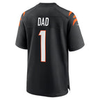 C.Bengals Number #1 Dad Black Game Stitched Football American Jersey