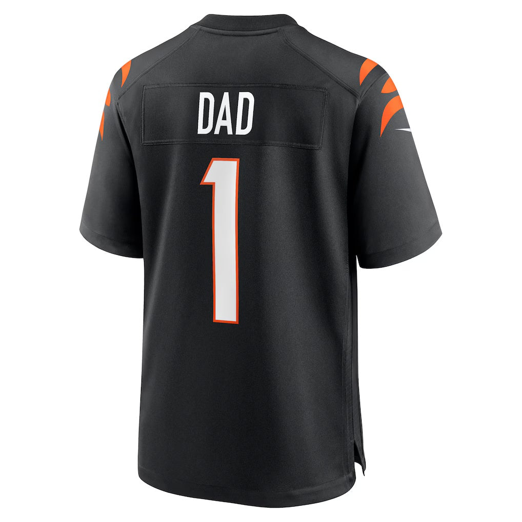 C.Bengals Number #1 Dad Black Game Stitched Football American Jersey