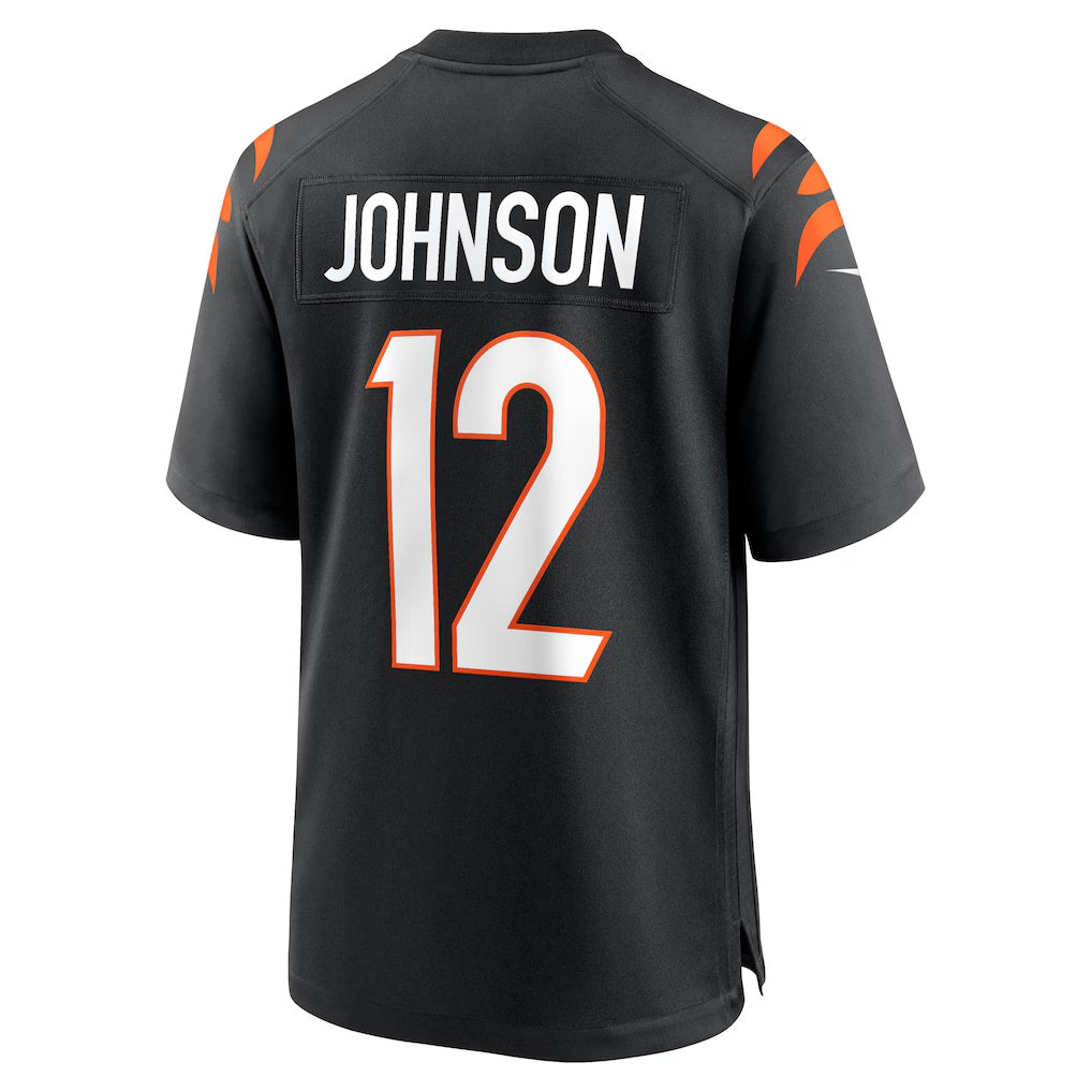 C.Bengals #12 Tyron Johnson Black Home Game Player Stitched Football American Jersey