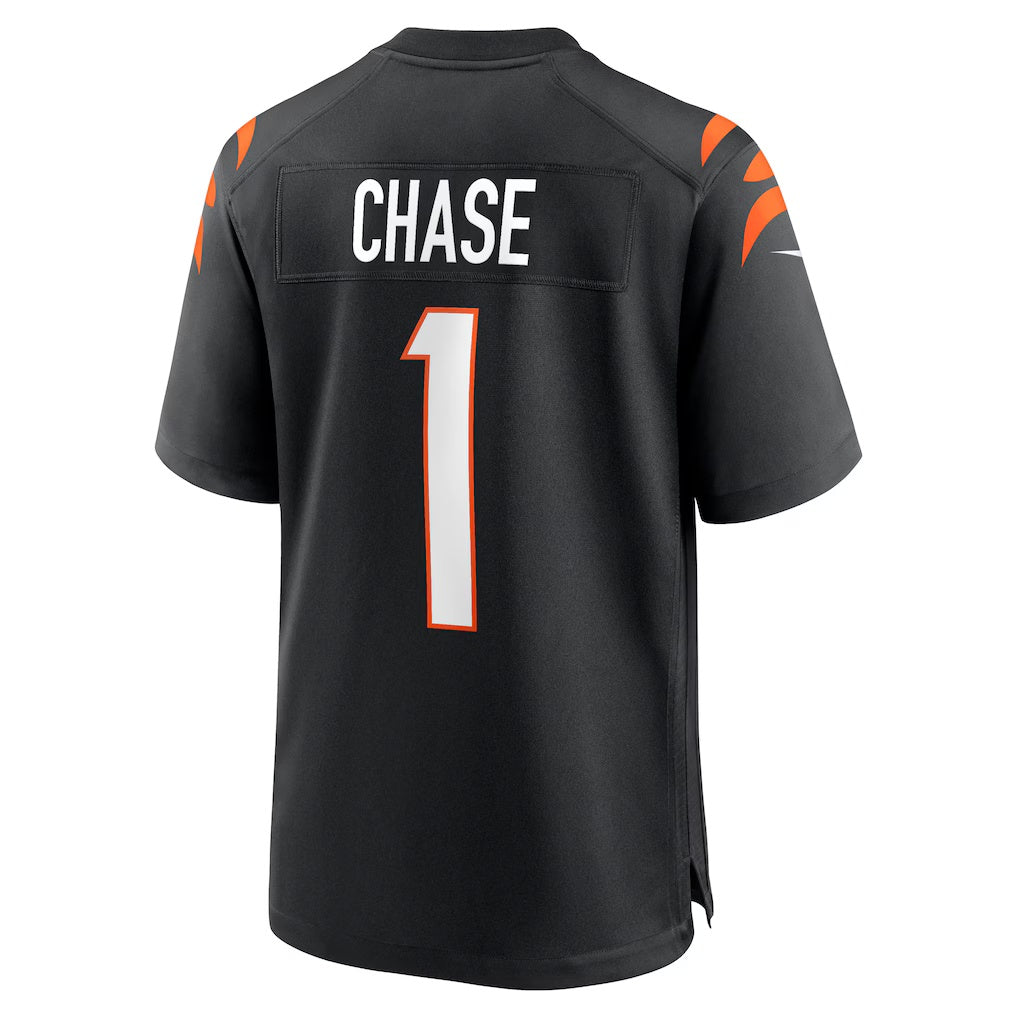C.Bengals #1 Ja'Marr Chase Black Game Stitched Football American Jersey