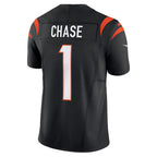 C.Bengals #1 Ja'Marr Chase Black Vapor F.U.S.E. Limited Stitched Football American Jersey