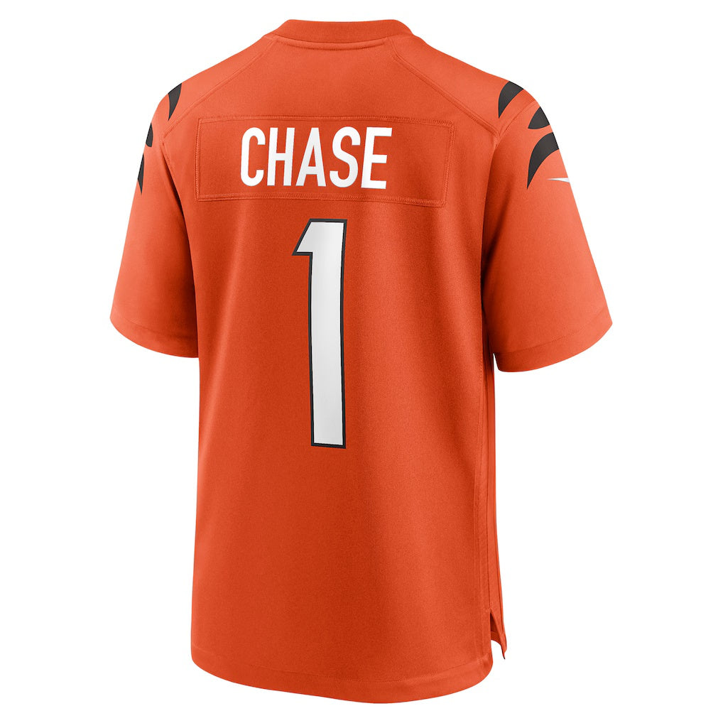 C.Bengals #1 Ja'Marr Chase Orange Alternate Game Stitched Football American Jersey