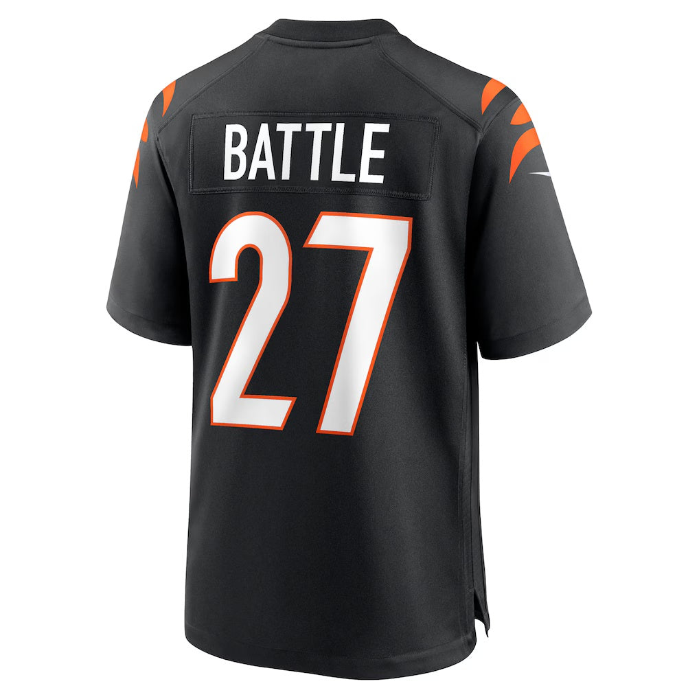 C.Bengals #27 Jordan Battle Black Team Game Stitched Football American Jersey
