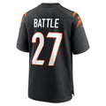 C.Bengals #27 Jordan Battle Black Team Game Stitched Football American Jersey